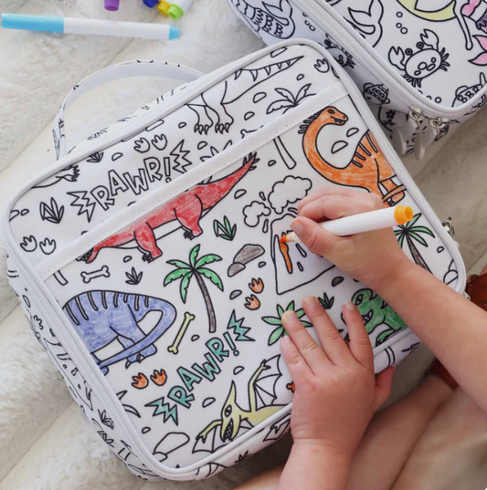 Colorable Lunchbox + Markers, Jurassic Playground - Magpies Paducah