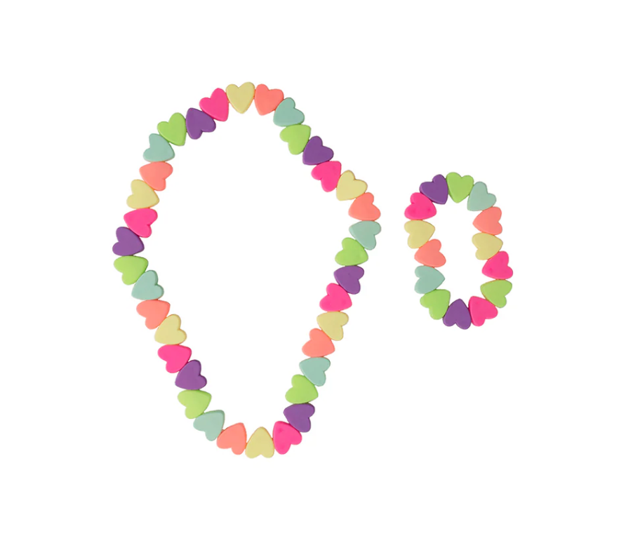 Sweet Tart Heart Necklace + Bracelet Set - Magpies Paducah