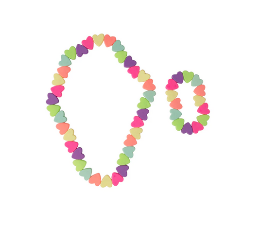 Sweet Tart Heart Necklace + Bracelet Set - Magpies Paducah