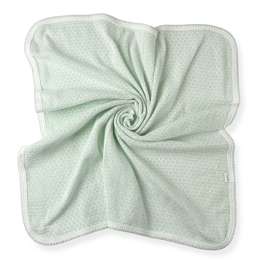 Paty Knit Swaddle, Mint/Mint trim - Magpies Paducah