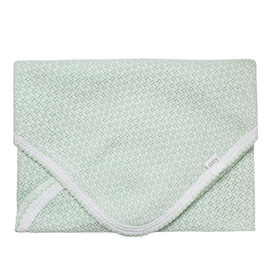 Paty Knit Swaddle, Mint/Mint trim - Magpies Paducah