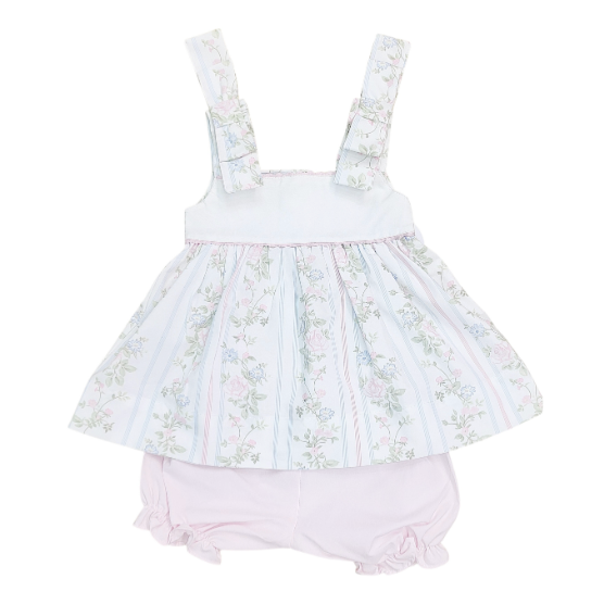 Valerie Blue & Pink Vine Bloomer Set - Magpies Paducah