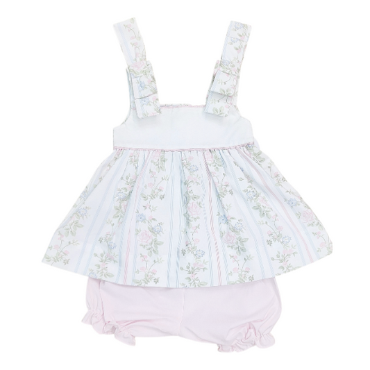 Valerie Blue & Pink Vine Bloomer Set - Magpies Paducah