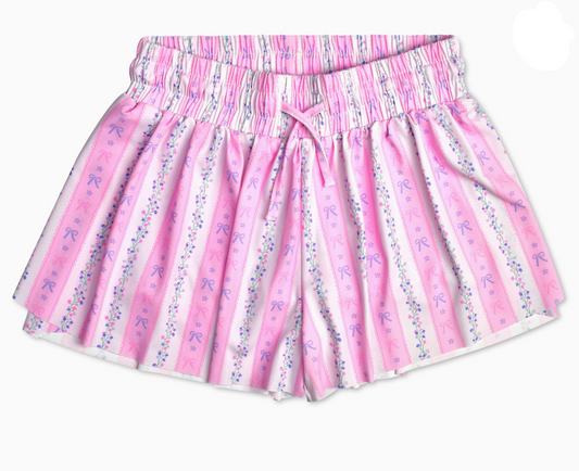 Floral Stripes Butterfly Shorts - Magpies Paducah