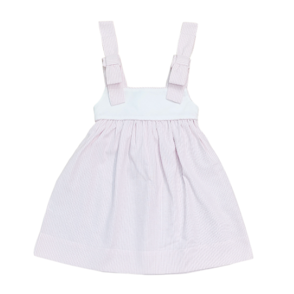 Bow Shoulder Dress, Pink Stripe - Magpies Paducah