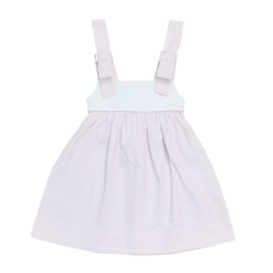 Bow Shoulder Dress, Pink Stripe - Magpies Paducah