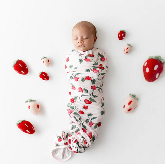 Swaddle Blanket, Strawberry Fields - Magpies Paducah