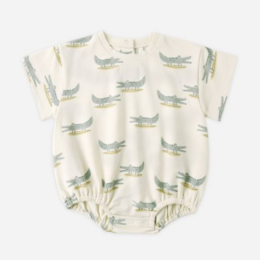 Relaxed Bubble Romper, Alligators - Magpies Paducah