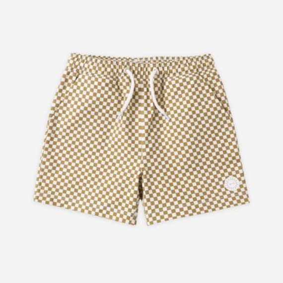 Boardshort, Ocre Check - Magpies Paducah