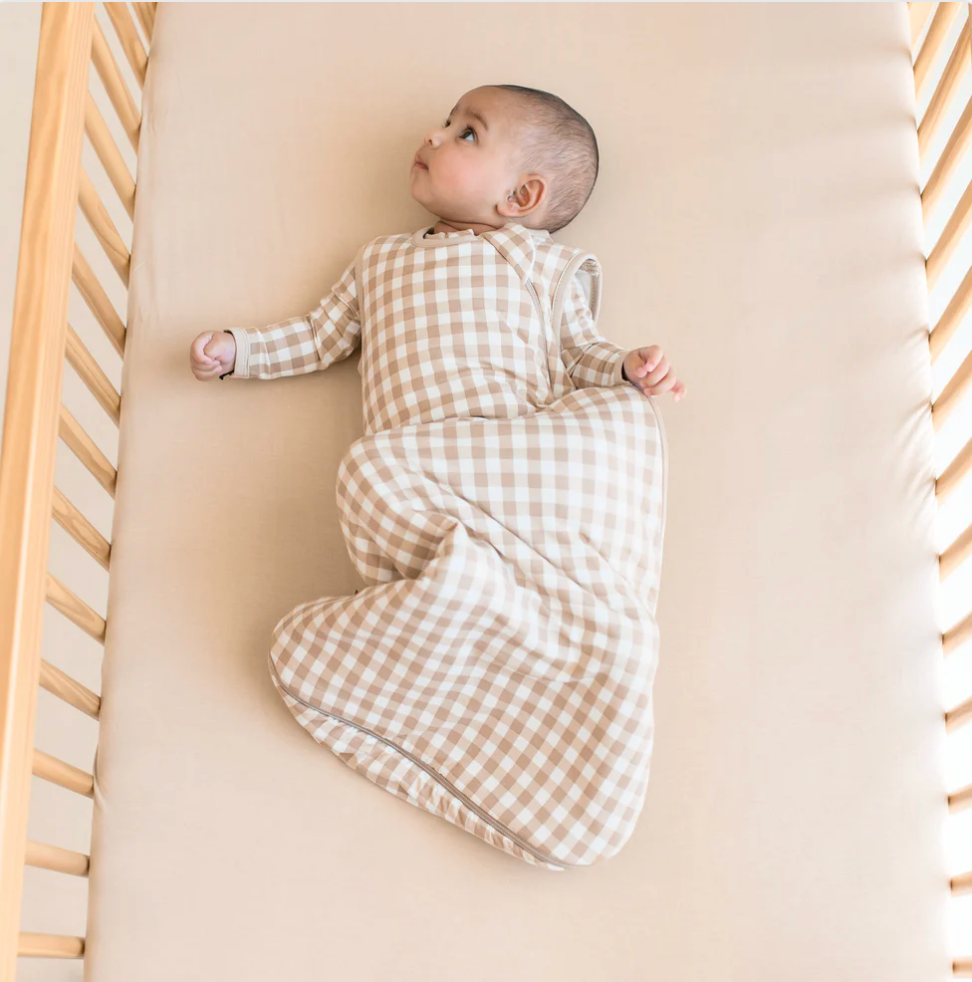 Sleep Bag, 1.0 TOG, Gingham Bisque - Magpies Paducah