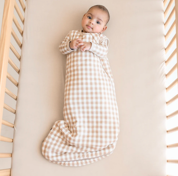 Sleep Bag, 1.0 TOG, Gingham Bisque - Magpies Paducah