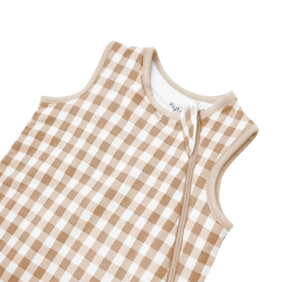 Sleep Bag, 1.0 TOG, Gingham Bisque - Magpies Paducah