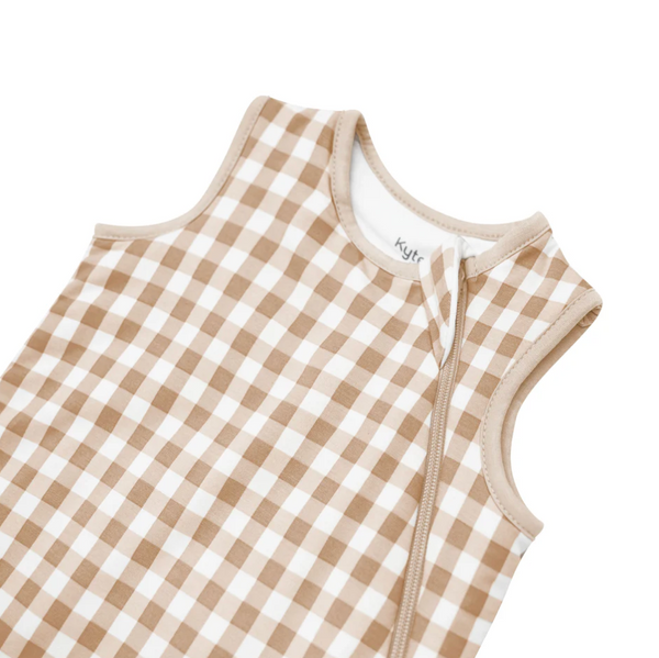 Sleep Bag, 1.0 TOG, Gingham Bisque - Magpies Paducah