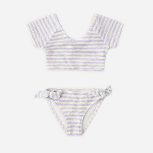 Cropped Rashgaurd Set, Periwinkle Stripe - Magpies Paducah