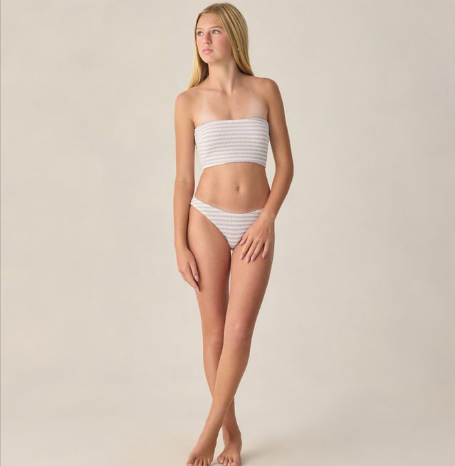 Teen Ruffle Bandeau Bikini Set, Periwinkle - Magpies Paducah