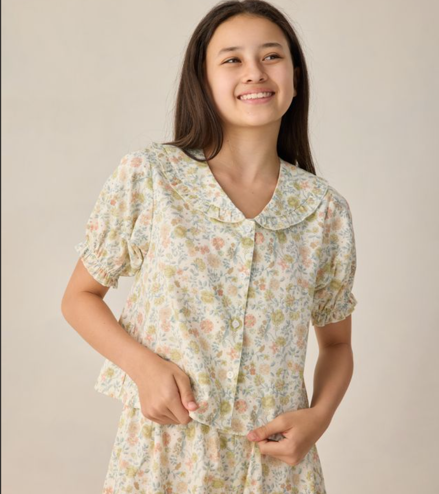 Teen Delilah Pajama Set, Citron Bloom - Magpies Paducah