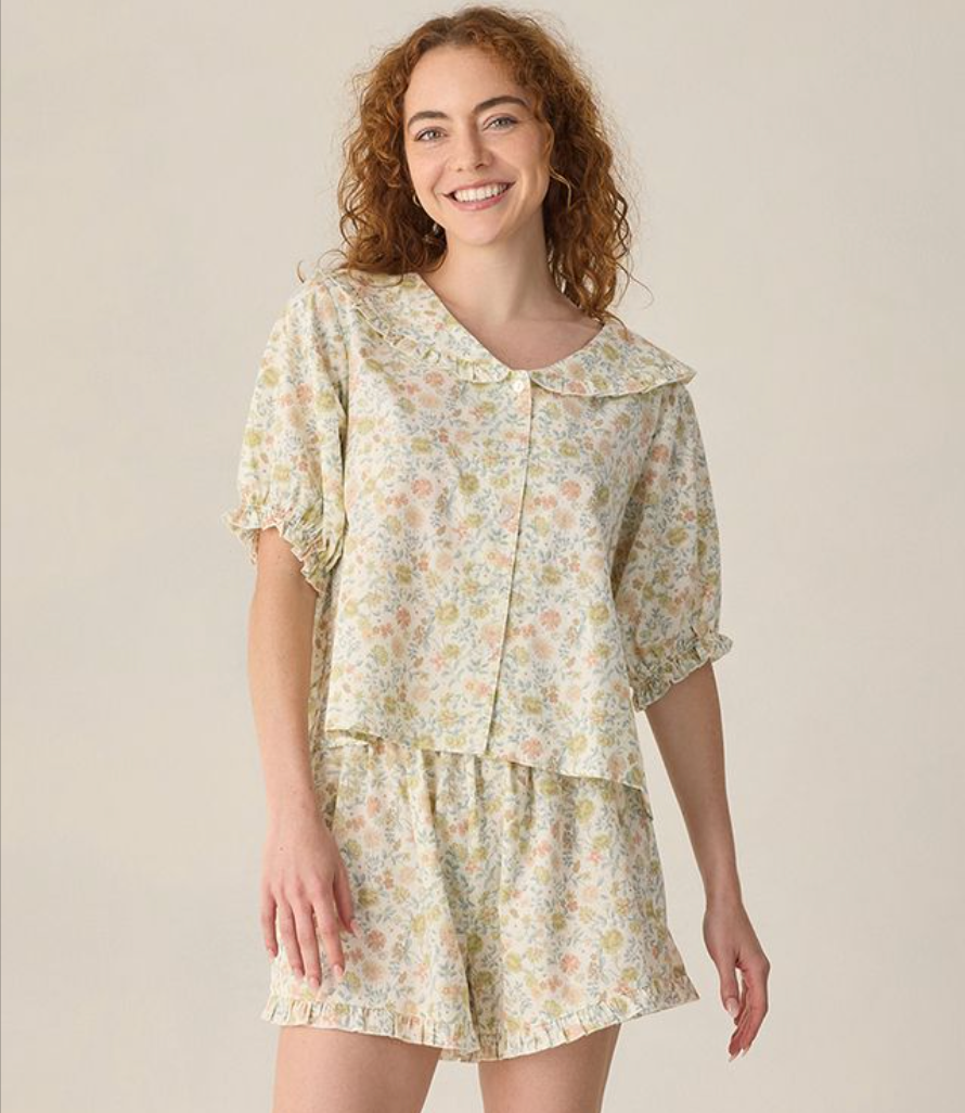 Women's Delilah Pajama Set, Citron Bloom - Magpies Paducah