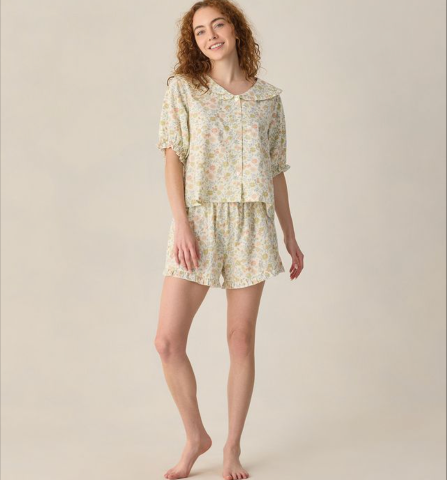 Women's Delilah Pajama Set, Citron Bloom - Magpies Paducah