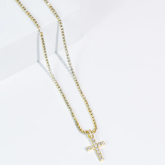Iced Cross Necklace - Magpies Paducah