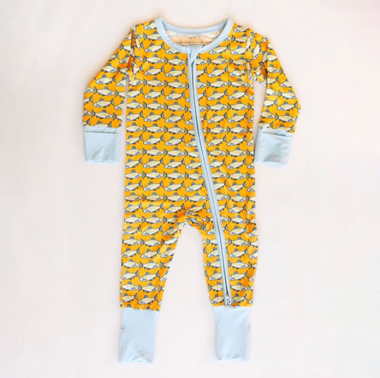 Zipper Romper, Amalfi Fish - Magpies Paducah