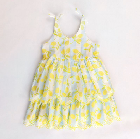 Finley Dress, Blue Lemons - Magpies Paducah