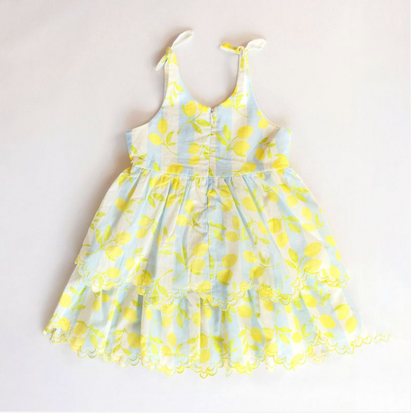Finley Dress, Blue Lemons - Magpies Paducah