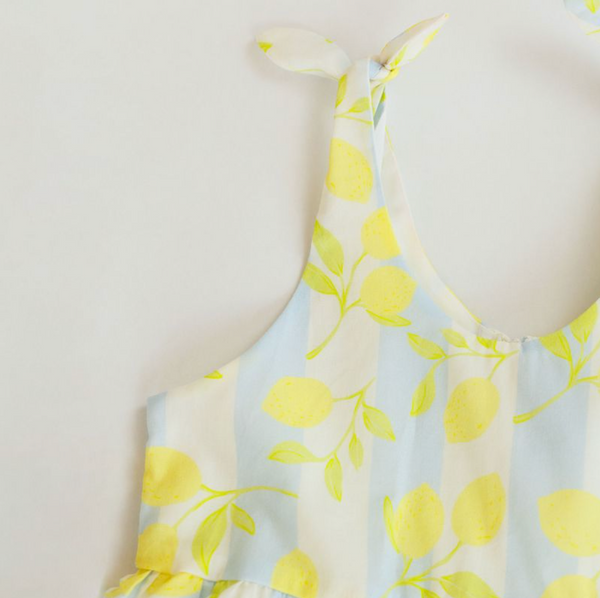 Finley Dress, Blue Lemons - Magpies Paducah