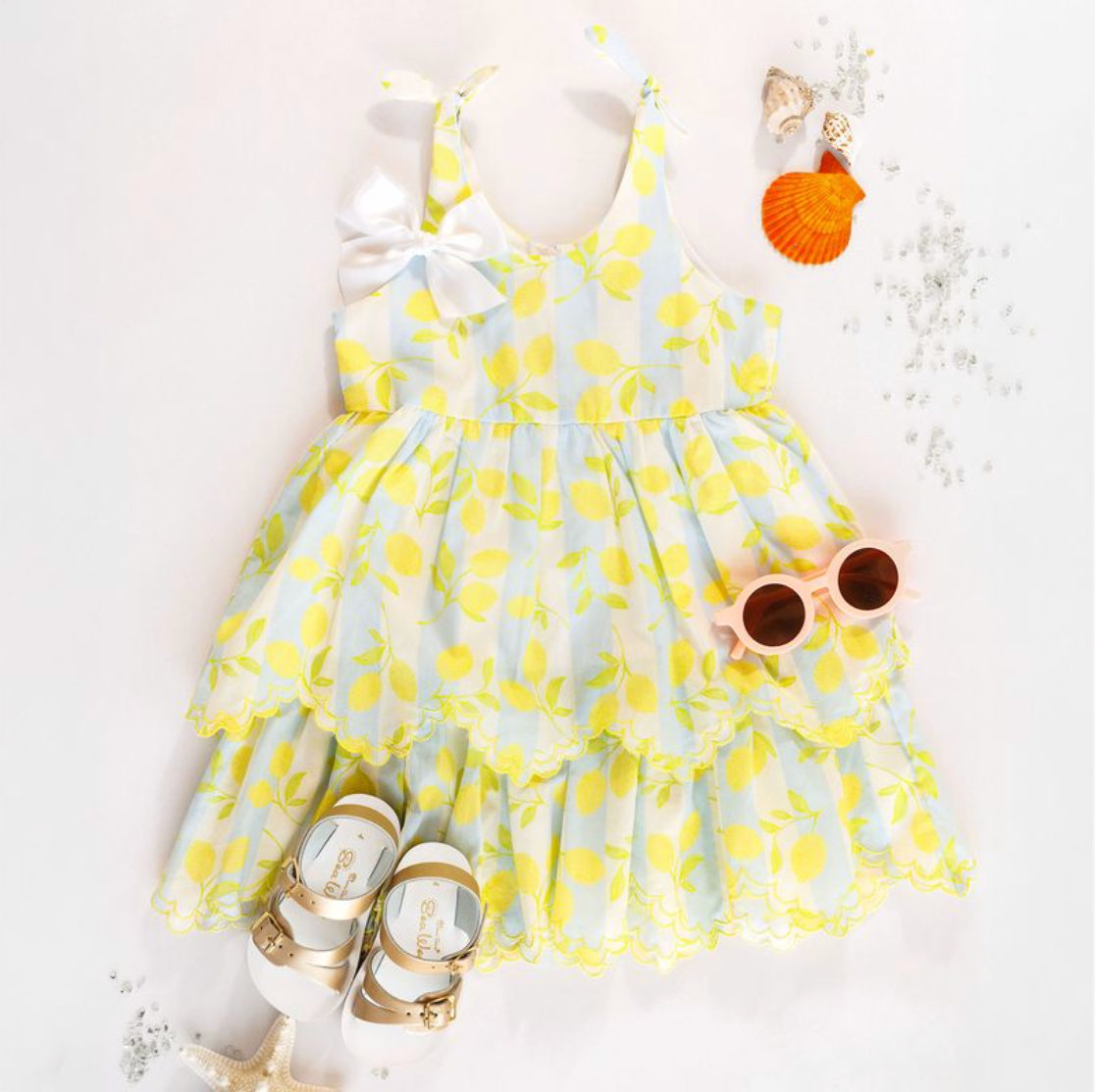 Finley Dress, Blue Lemons - Magpies Paducah