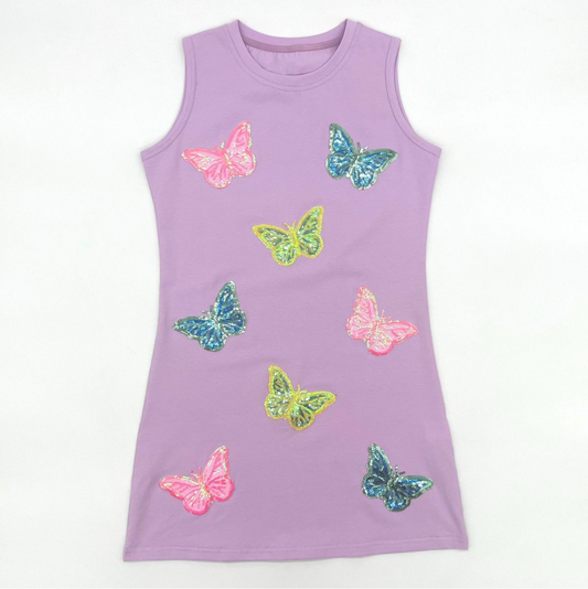 Butterfly Sequin Patch Dress - Magpies Paducah