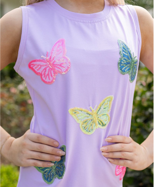 Butterfly Sequin Patch Dress - Magpies Paducah
