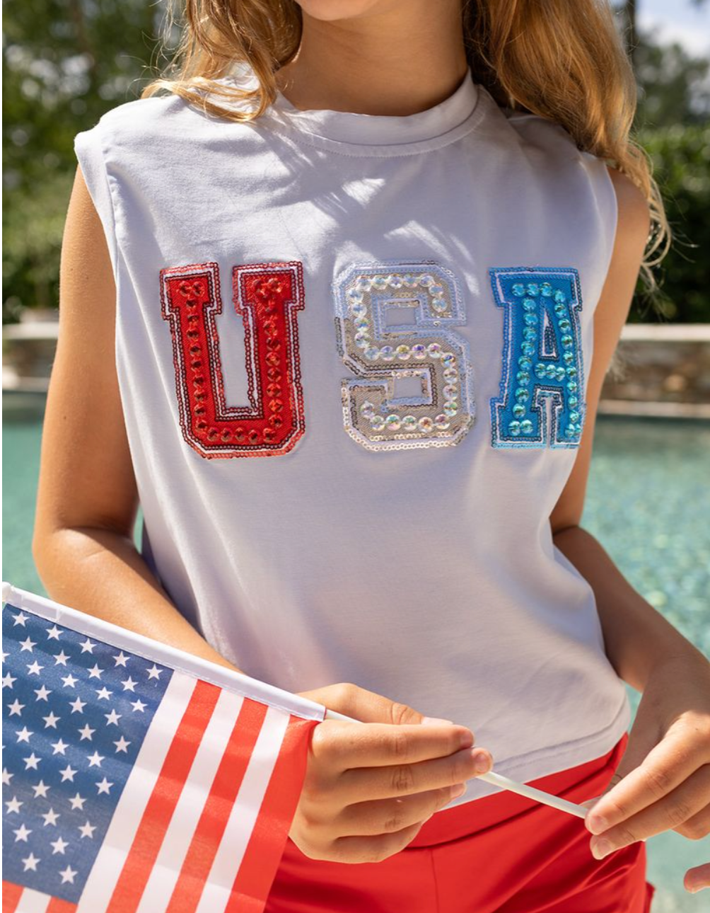 USA Sequin Tank - Magpies Paducah