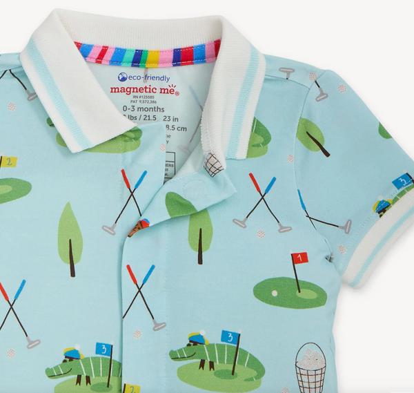 Modal Short Polo Romper, Gopher It - Magpies Paducah
