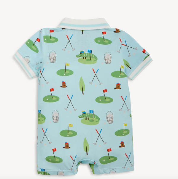 Modal Short Polo Romper, Gopher It - Magpies Paducah