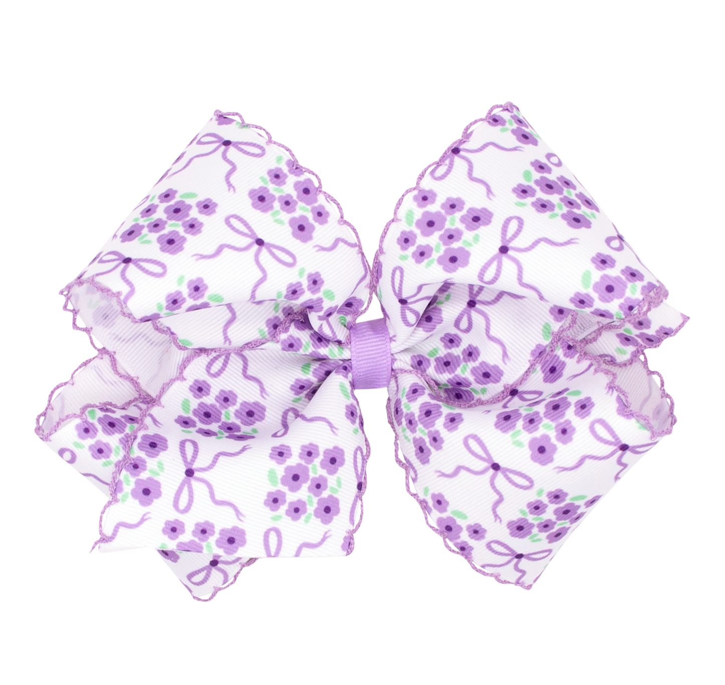 King Floral Print Moonstitch Bow, Light Orchid - Magpies Paducah