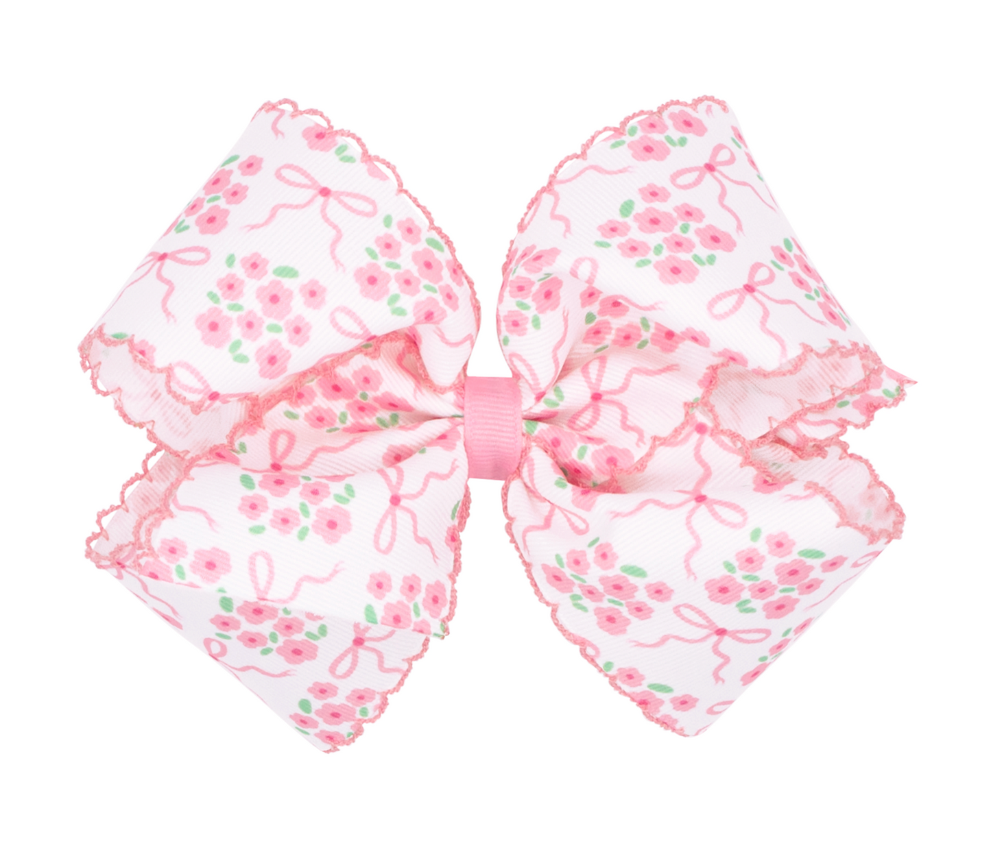 King Floral Print Moonstitch Bow, Pink - Magpies Paducah
