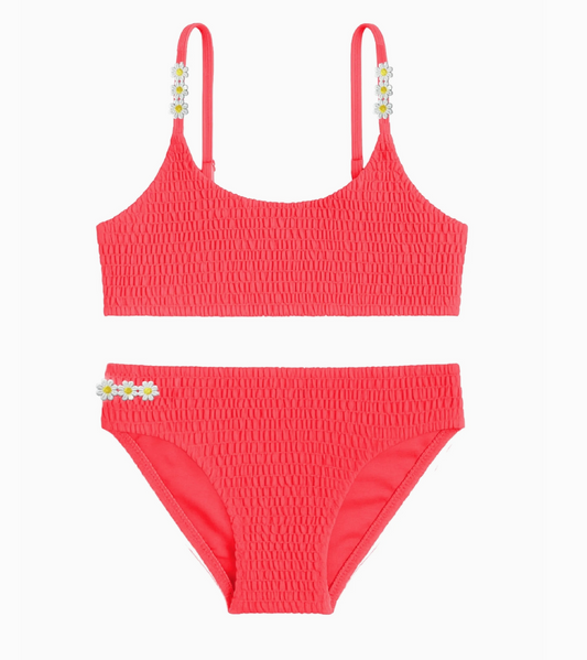 Nova Smocked 2 Piece Swimsuit, Coral - Magpies Paducah