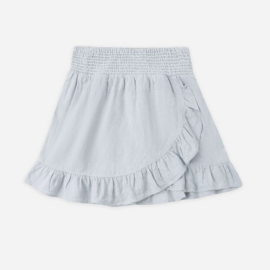 Wrap Ruffled Skirt, Heathered Light Blue - Magpies Paducah