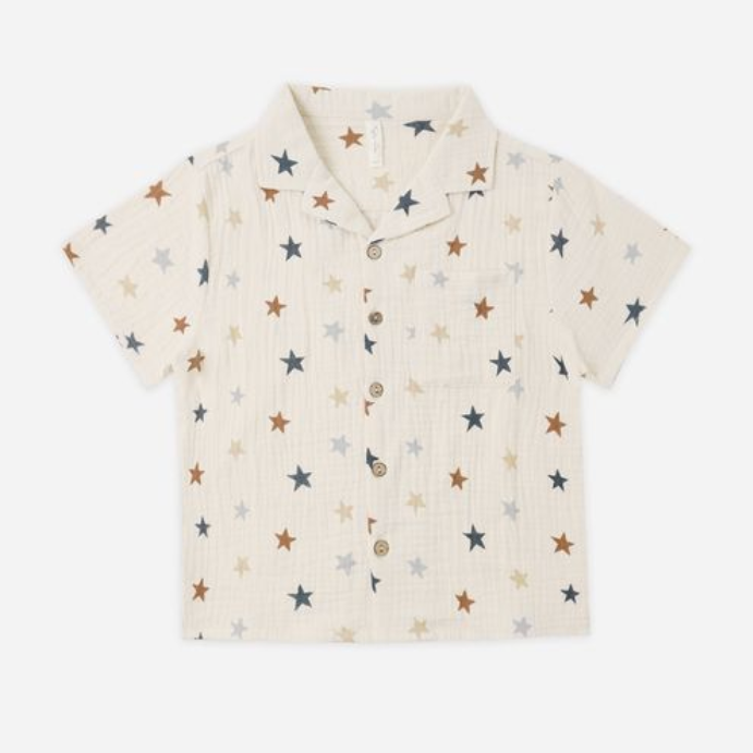 Lapel Collar Shirt, Stars - Magpies Paducah