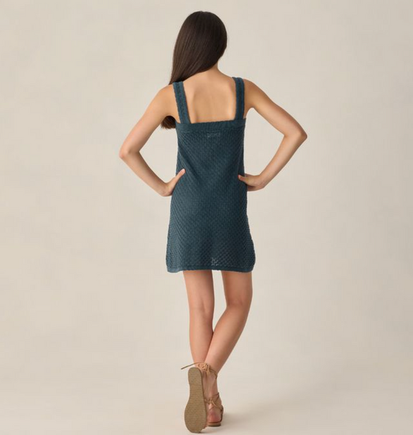 Teen Crochet Mini Dress, Navy - Magpies Paducah