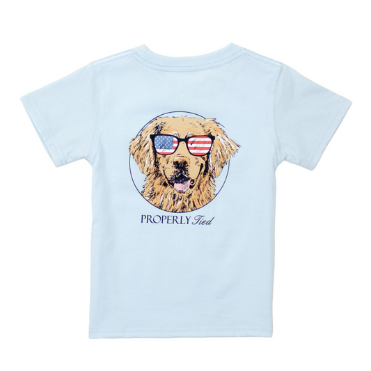 Short Sleeve Tee, Periwinkle Patriot Dag - Magpies Paducah