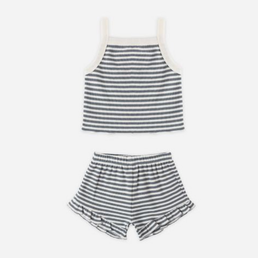 Evie Tank + Shortie Set, Ocean Stripe - Magpies Paducah