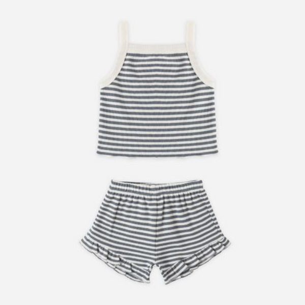 Evie Tank + Shortie Set, Ocean Stripe - Magpies Paducah