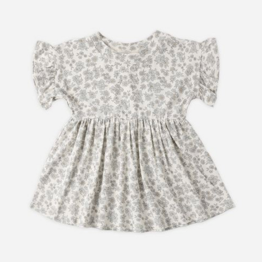 Bamboo Babydoll Dress, Blue Floral - Magpies Paducah