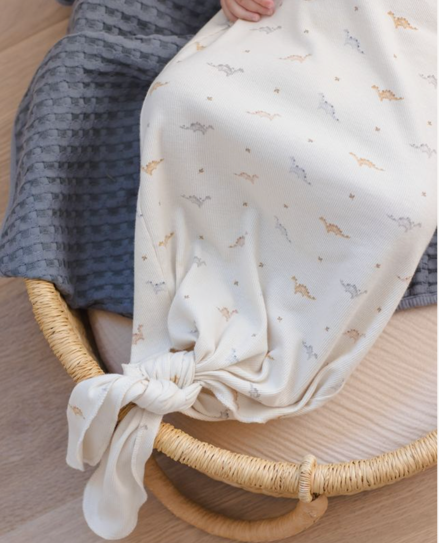 Knotted Baby Gown + Hat Set, Dinos - Magpies Paducah