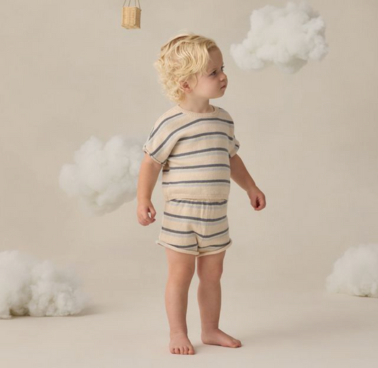 Relaxed Summer Knit Set, Ocean Stripe - Magpies Paducah