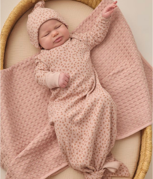 Knotted Baby Gown + Hat Set, Posy - Magpies Paducah