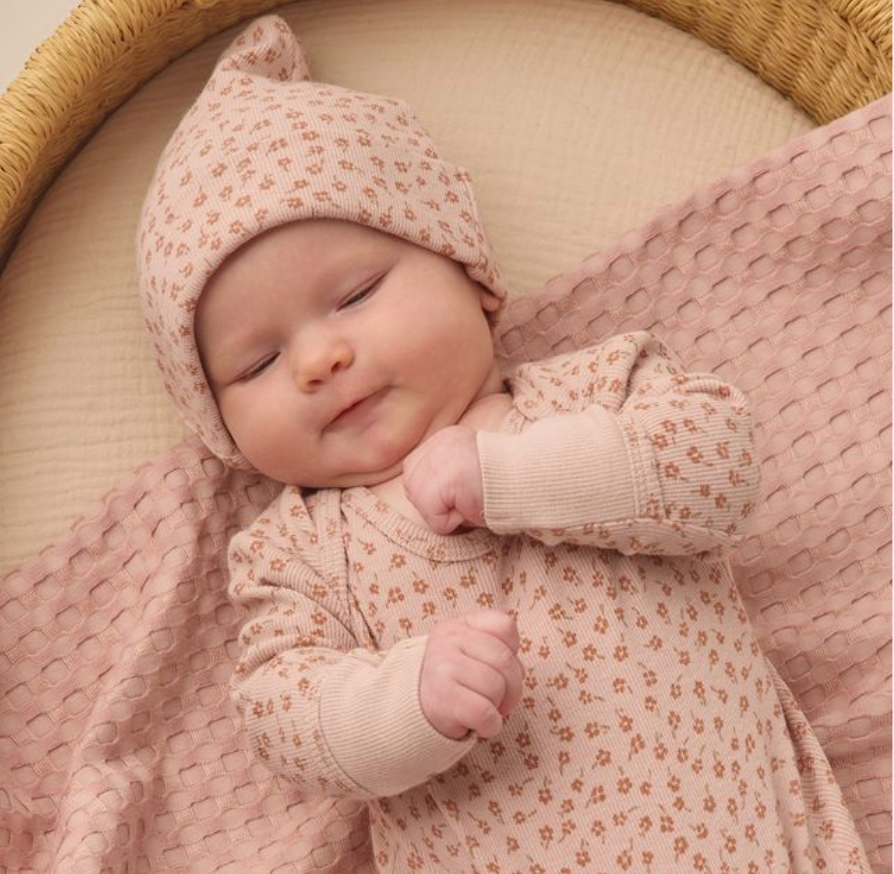 Knotted Baby Gown + Hat Set, Posy - Magpies Paducah