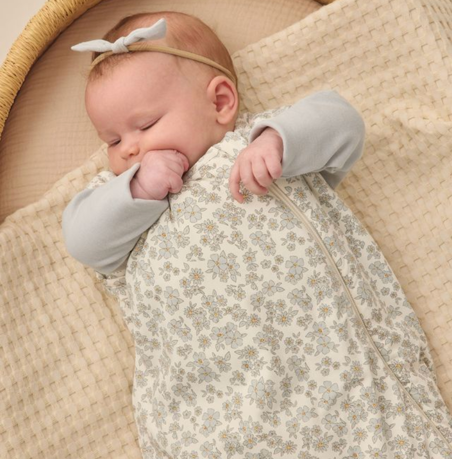 Bamboo Sleep Bag, Blue Floral - Magpies Paducah