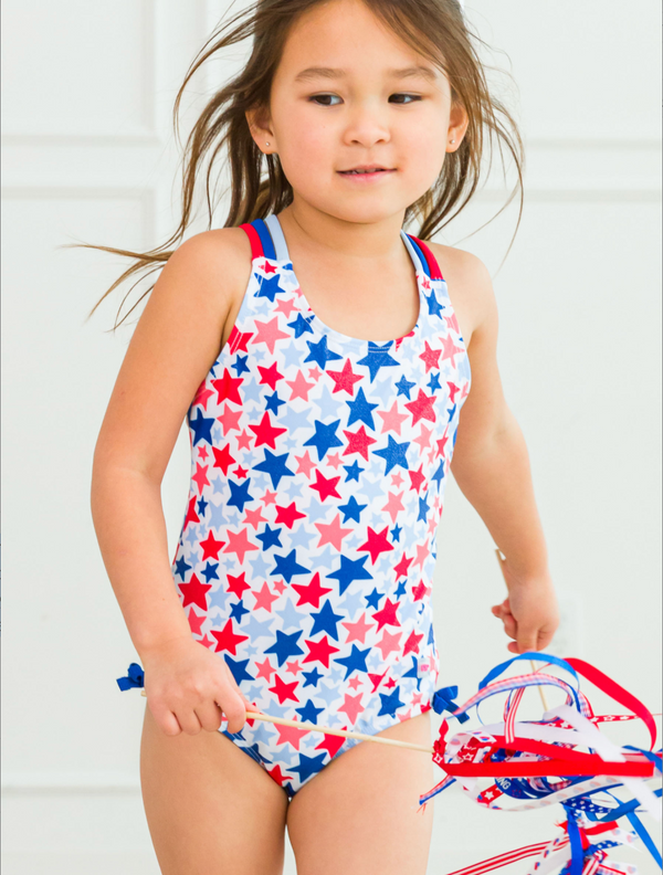 Crossback One-Piece, Shimmer Star-Spangled - Magpies Paducah