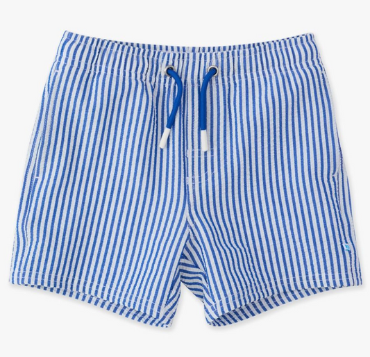 Hybrid Swim Trunk, Blue Seersucker - Magpies Paducah